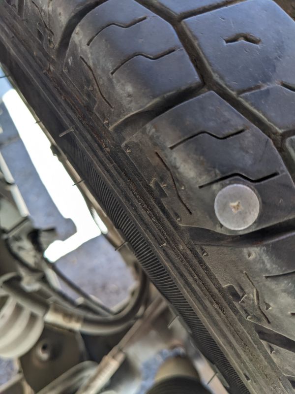 Nail head in tire